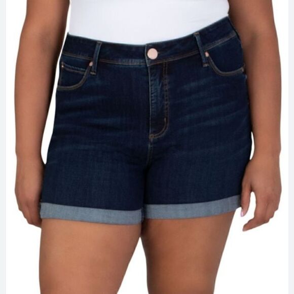 - Dip mid rise denim Bermuda shorts - Picture 1 of 8